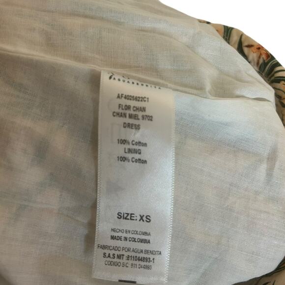 Agua by Agua Bendita Dress Chan Chan Miel Flor Mini Floral Cotton XSl - Picture 8 of 9